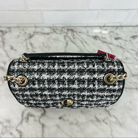 ❗️Sold ❗️Kate Spade Natalia Tweed Medium Flap Chain Shoulder Bag Crossbody - Picture 5 of 12